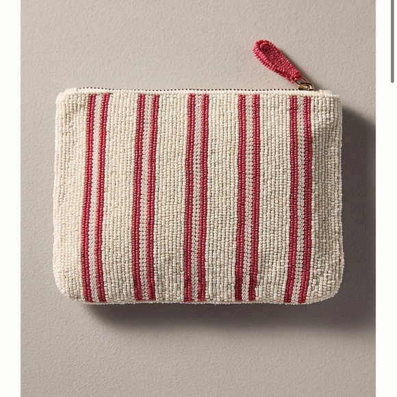 The Fiona Medium Beaded Pouch Strawberries